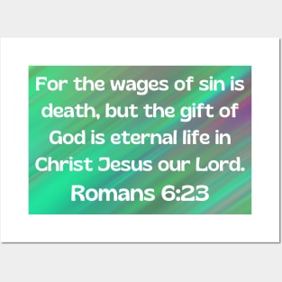 Bible Verse Romans 6:23 Posters and Art